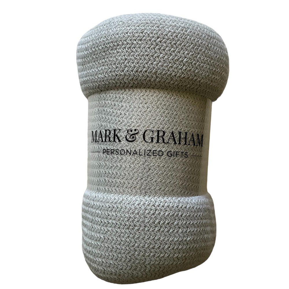 New! Mark & Graham Gray Colorblock Throw Blanket